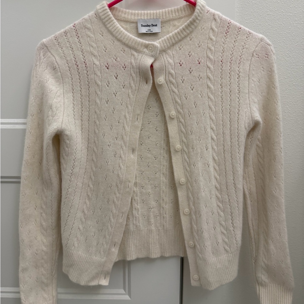 Sunday Best Ivory Button-Up Cardigan - sweetspot Aritzia